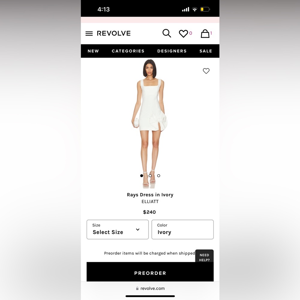 Revolve White Bow Mini Dress